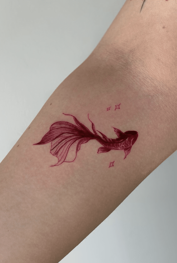Minimalist Koi Tattoo Idea