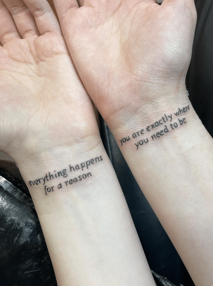 Motivational Quote Wrist Tattoo