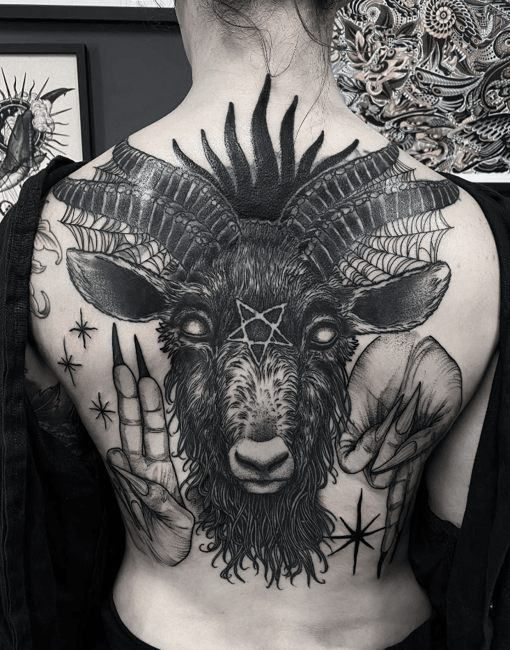 Mythological Tattoo On The Back