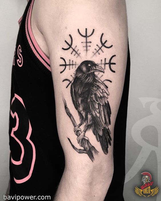 Odin’s Crow Helm of Awe Tattoo