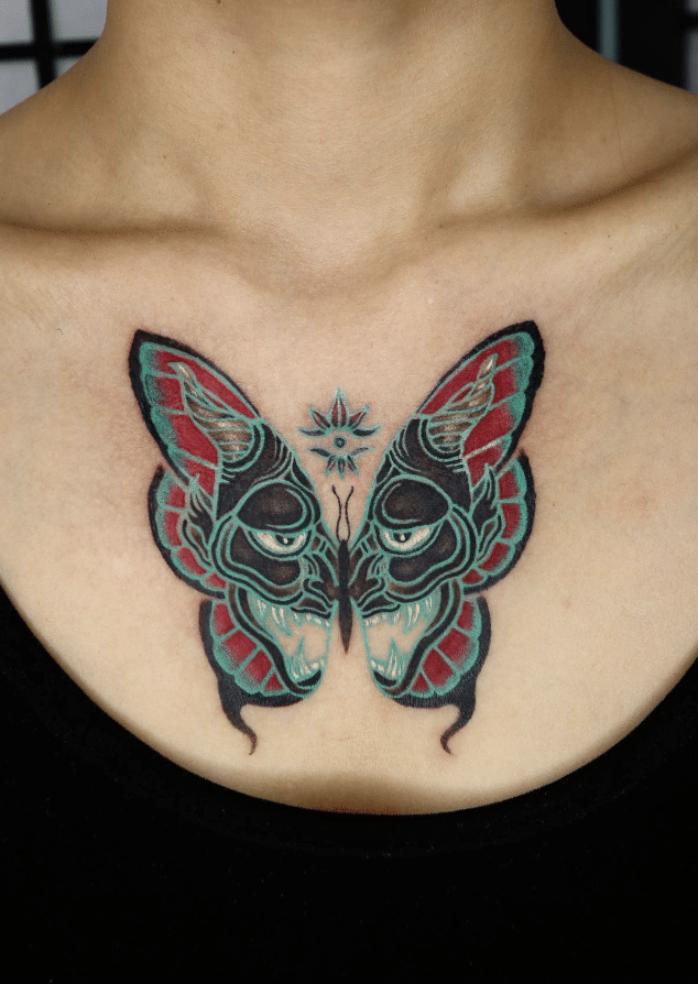 Oni Butterfly Tattoo Design