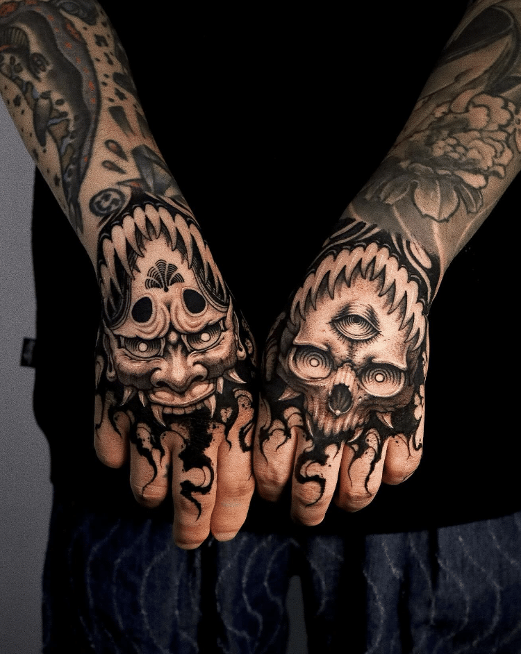Oni Hand Tattoo