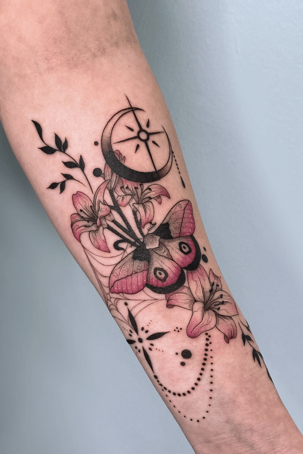 Pink Moth Tattoo Idea
