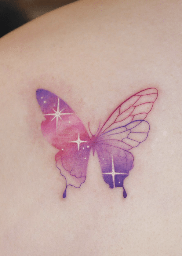 Pink-Purple Butterfly Tattoo