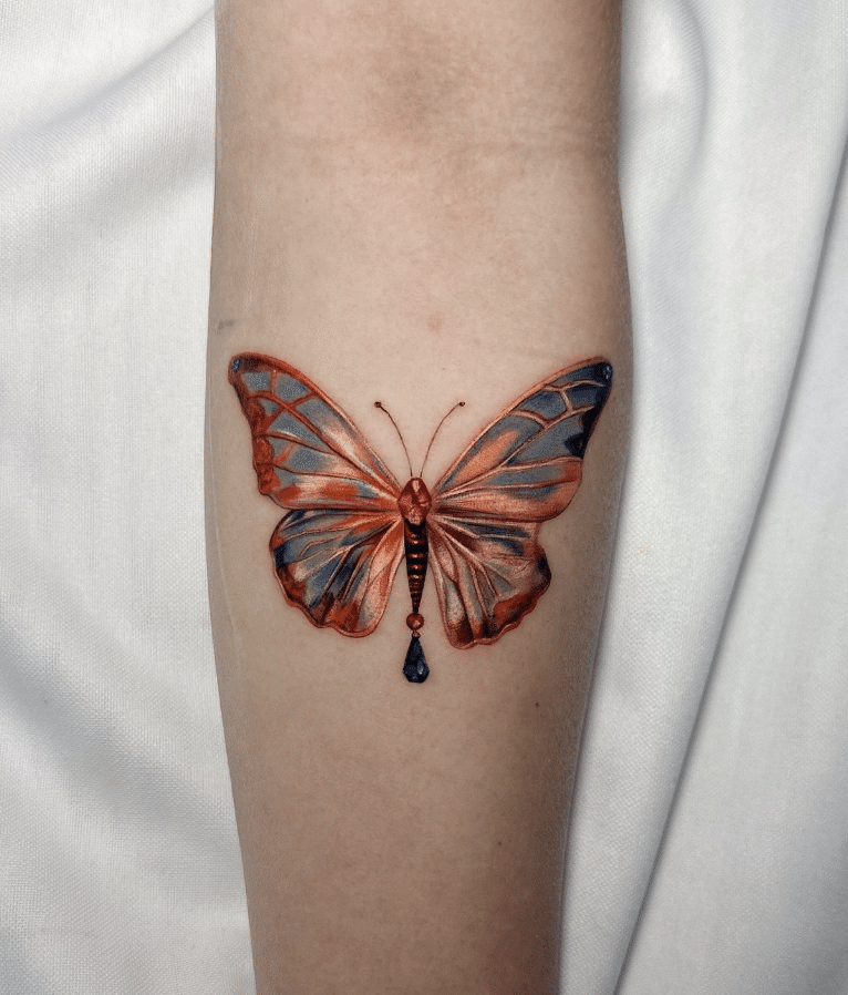 Shiny Butterfly Tattoo