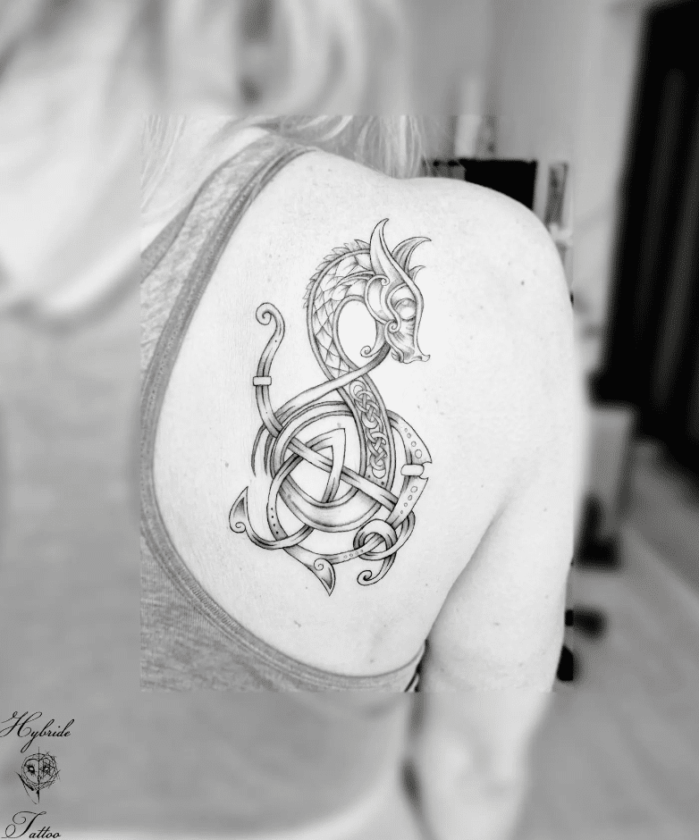 Simple Celtic Dragon Tattoo