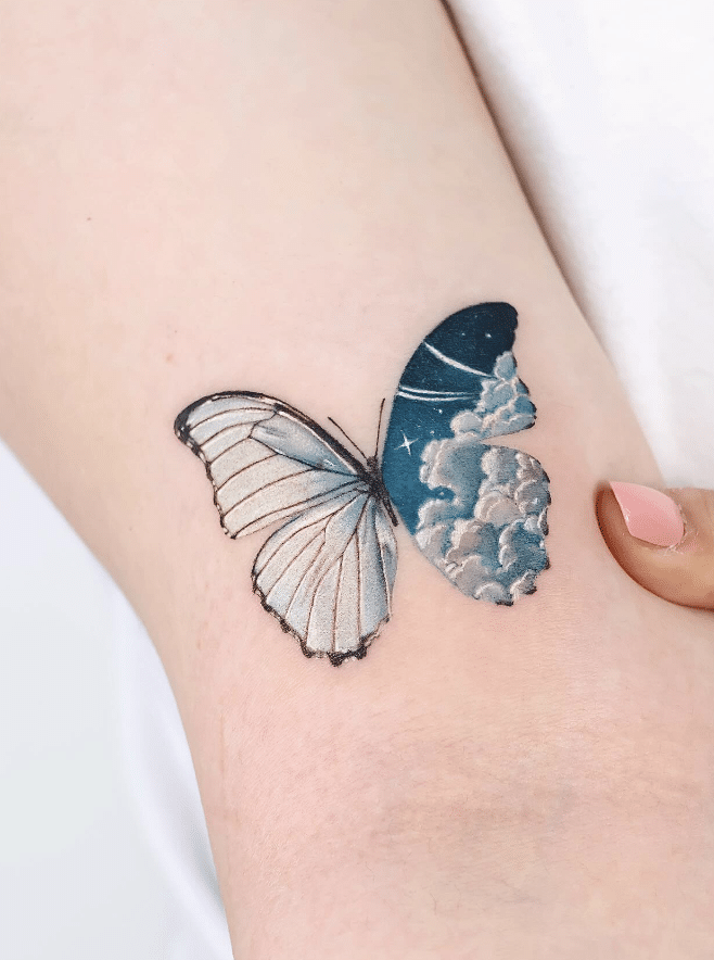Sky Butterfly Tattoo