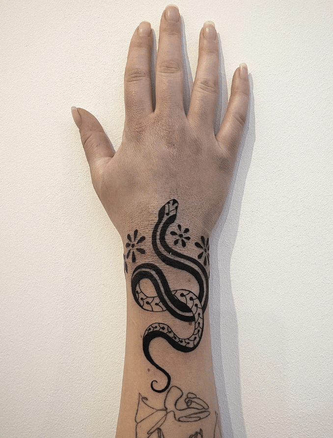 Snake Tattoo On Wrist