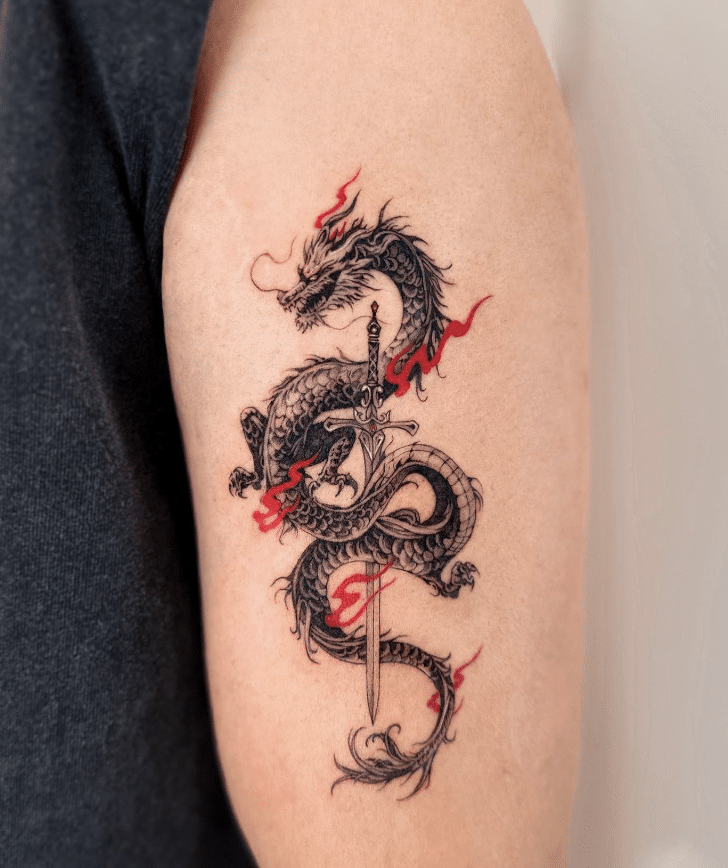 Standard Dragon Sword Tattoo