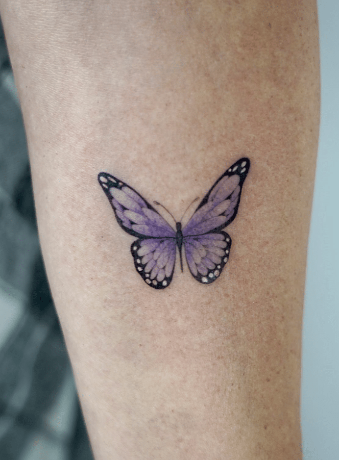 Standard Purple Butterfly Tattoo