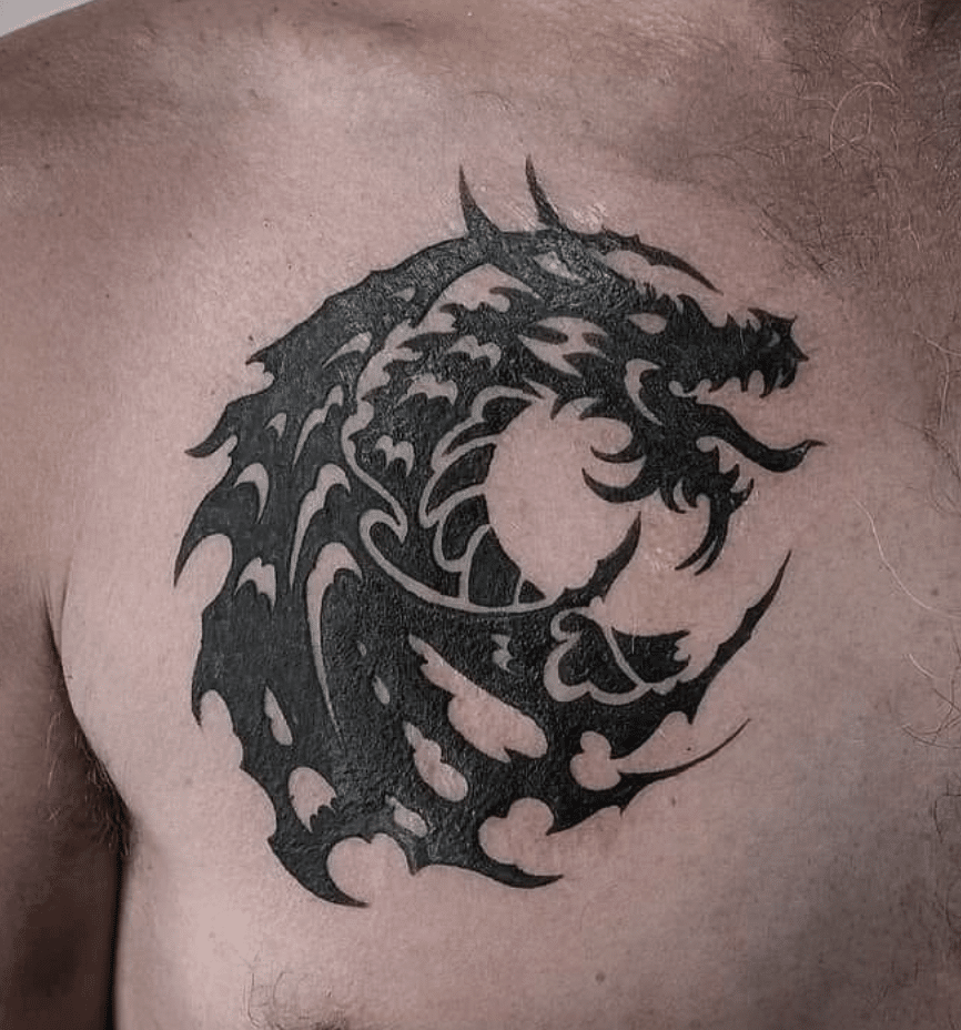 Tattered Tribal Dragon Tattoo