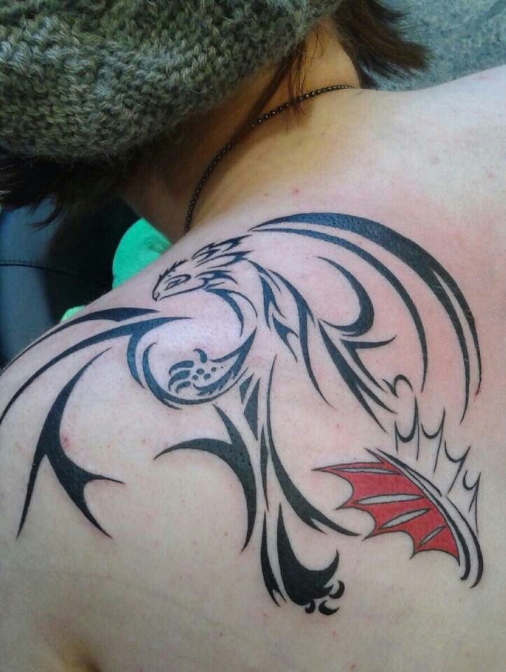 Toothless Tribal Dragon Tattoo
