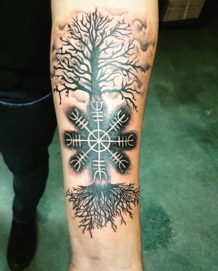 Tree of Life Helm of Awe Tattoo