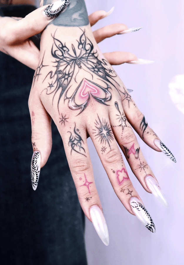 Tribal Butterfly Hand Tattoo