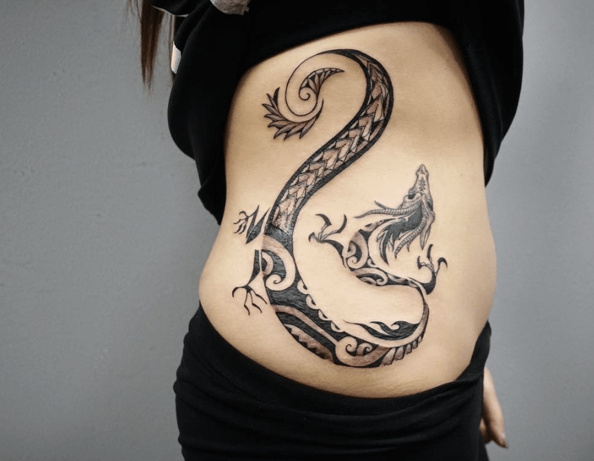 Tribal Combo Dragon Tattoo