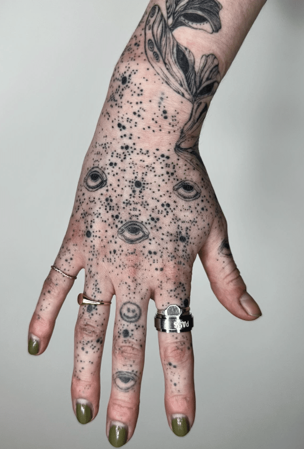 Trypophobia Hand Tattoo