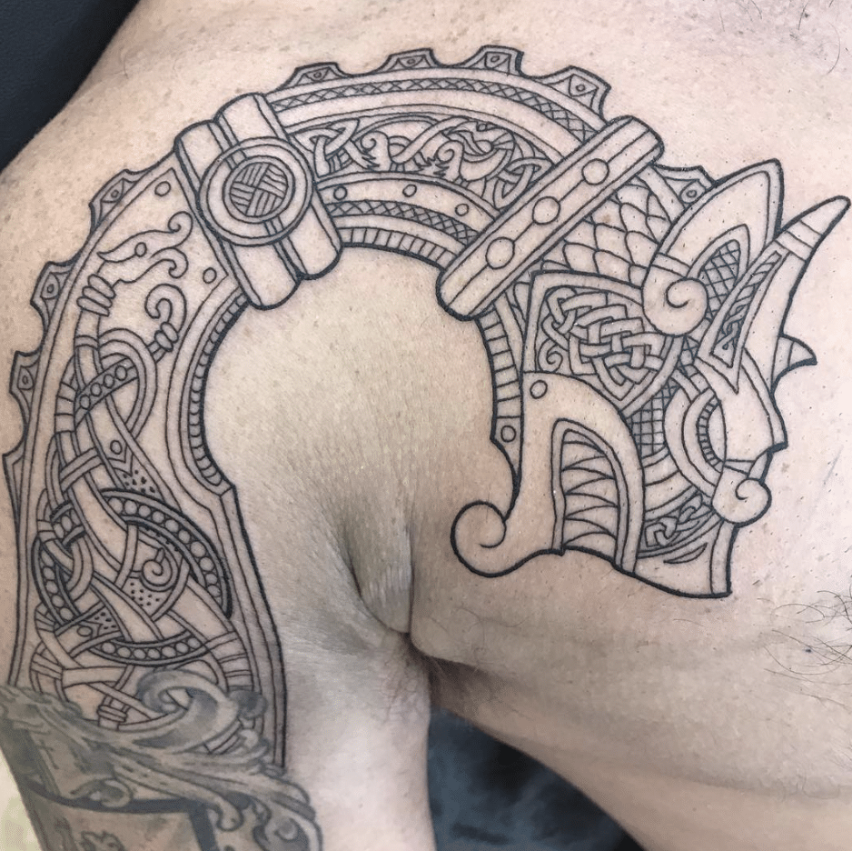 Viking Ship Helm Celtic Dragon Tattoo