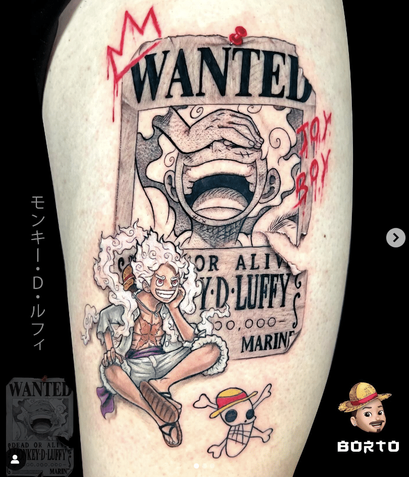Wanted Poster One Piece Tattoo