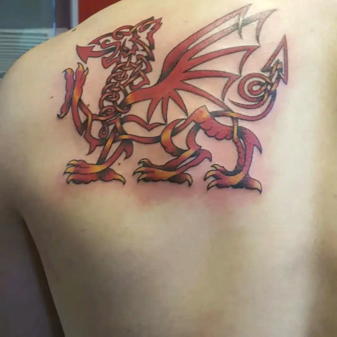 Welsh Celtic Dragon Tattoo
