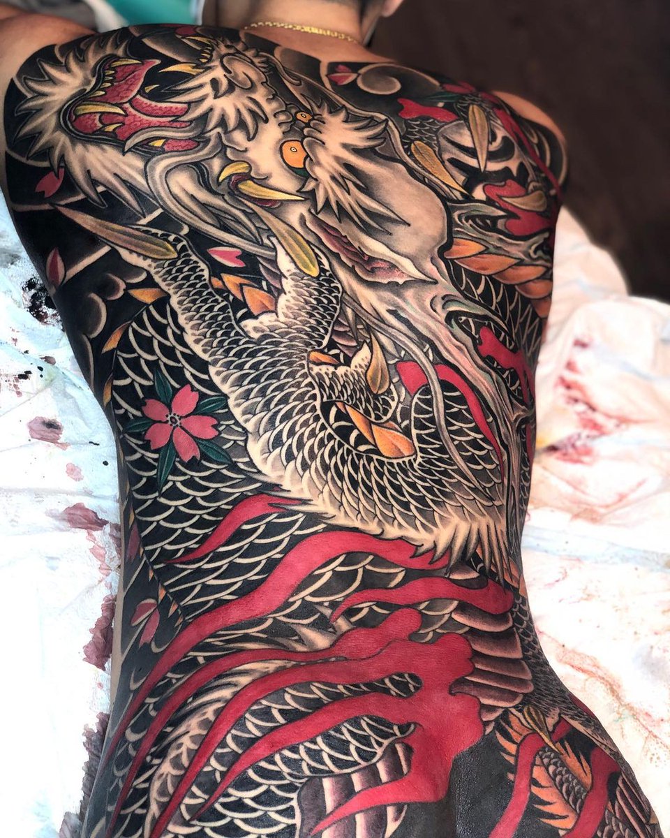 Yakuza Dragon Tattoo Design On The Back