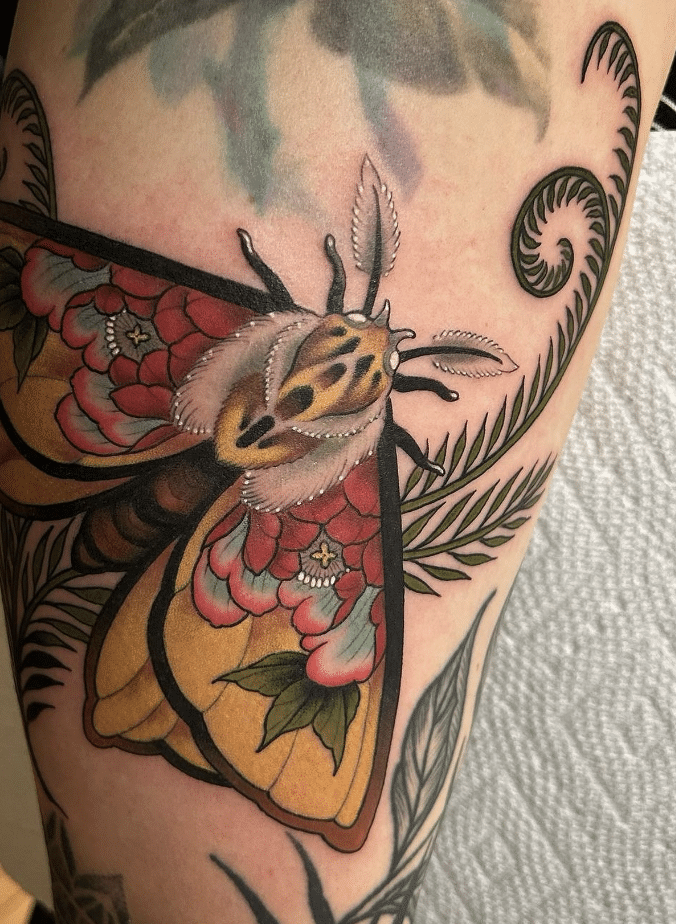 Yellow Moth Tattoo