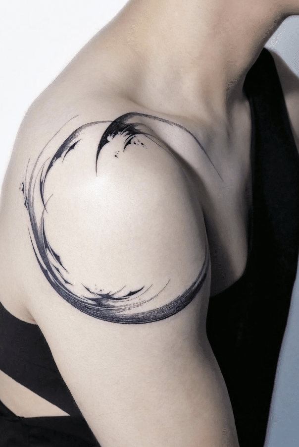 Abstract Shoulder Tattoo Idea