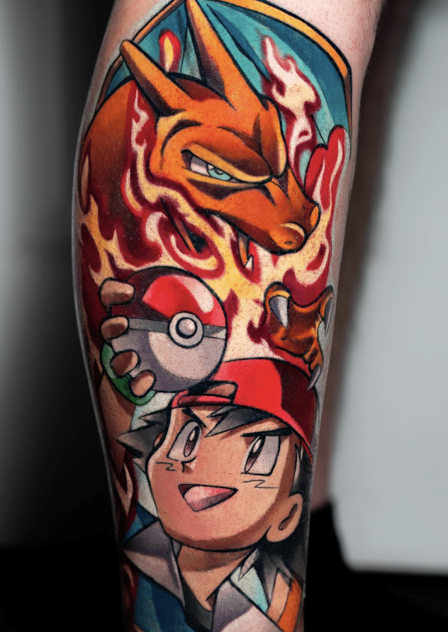 Ash Ketchum Pokemon Tattoo