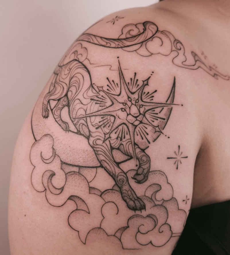  Astral Cat Tattoo
