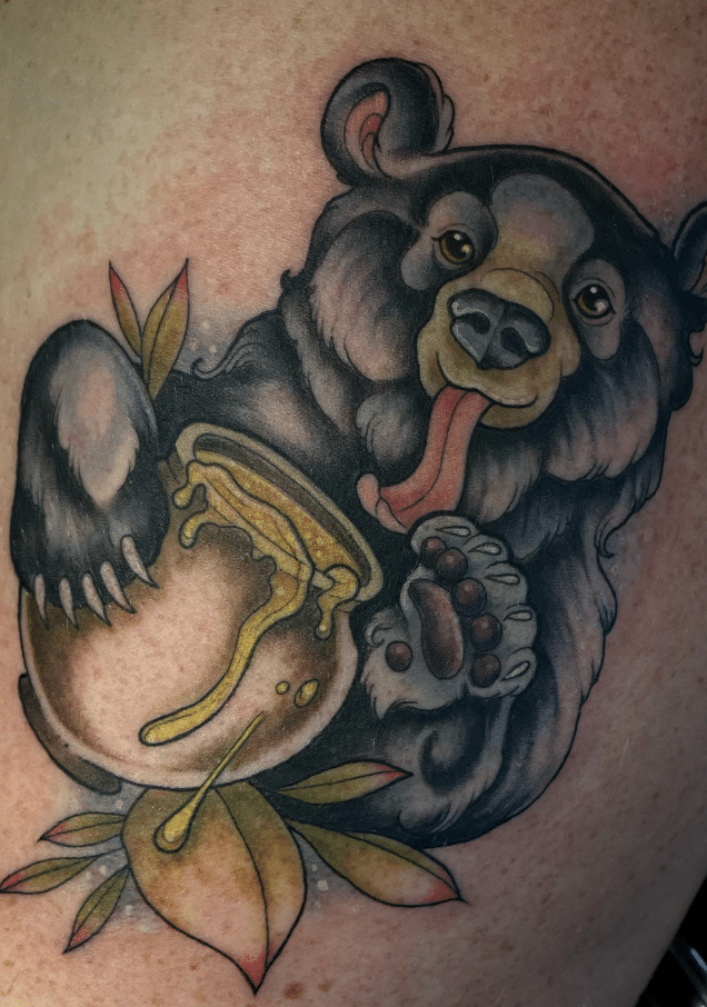 Bear And Honey Tattoo