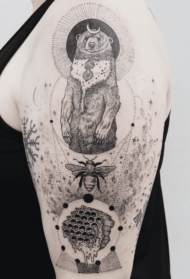 Bear Shoulder Tattoo