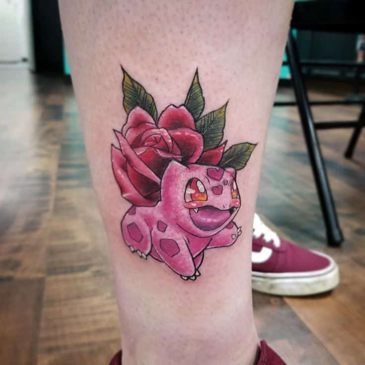 Bulbasaur Rose Tattoo