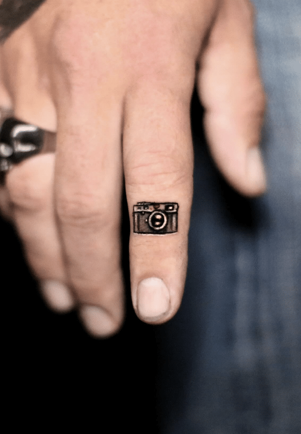 Camera Finger Tattoo