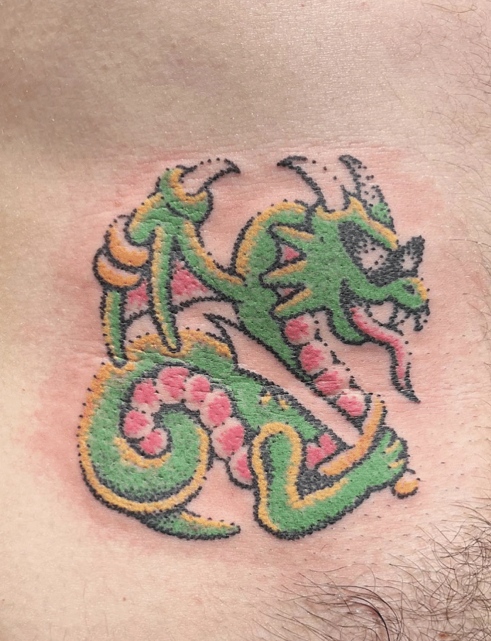 Cool Green Dragon Tattoo