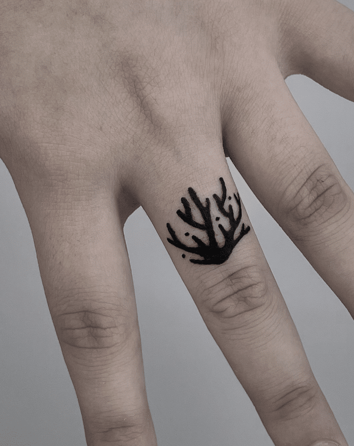 Coral Finger Tattoo