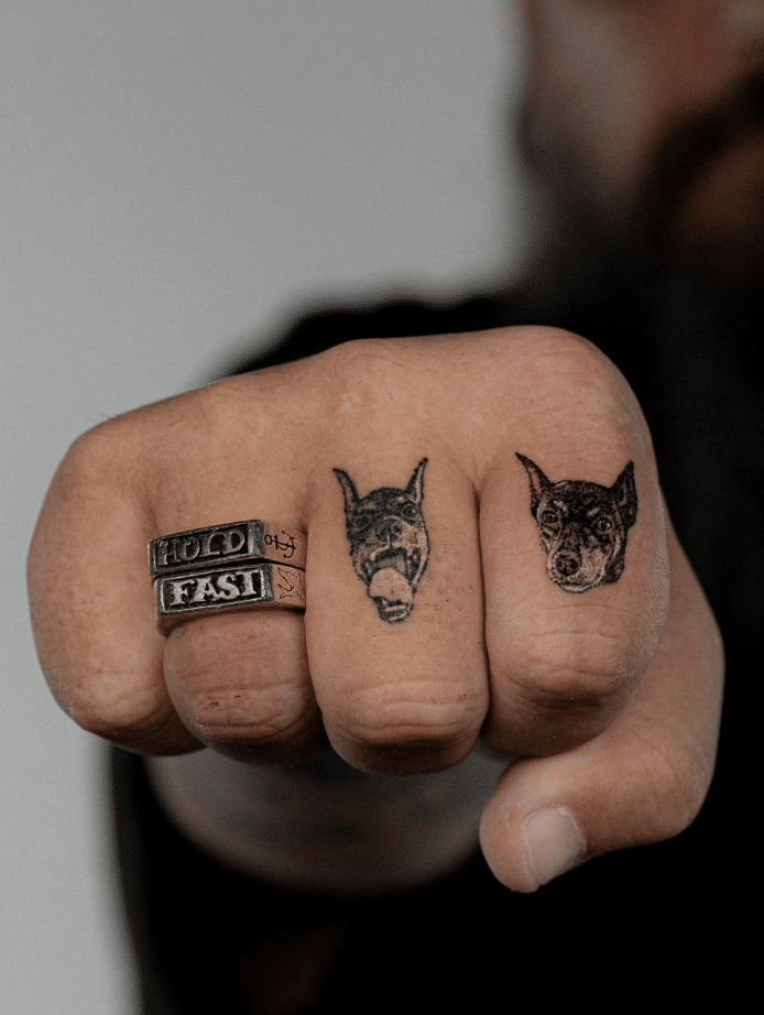 Dog Finger Tattoo