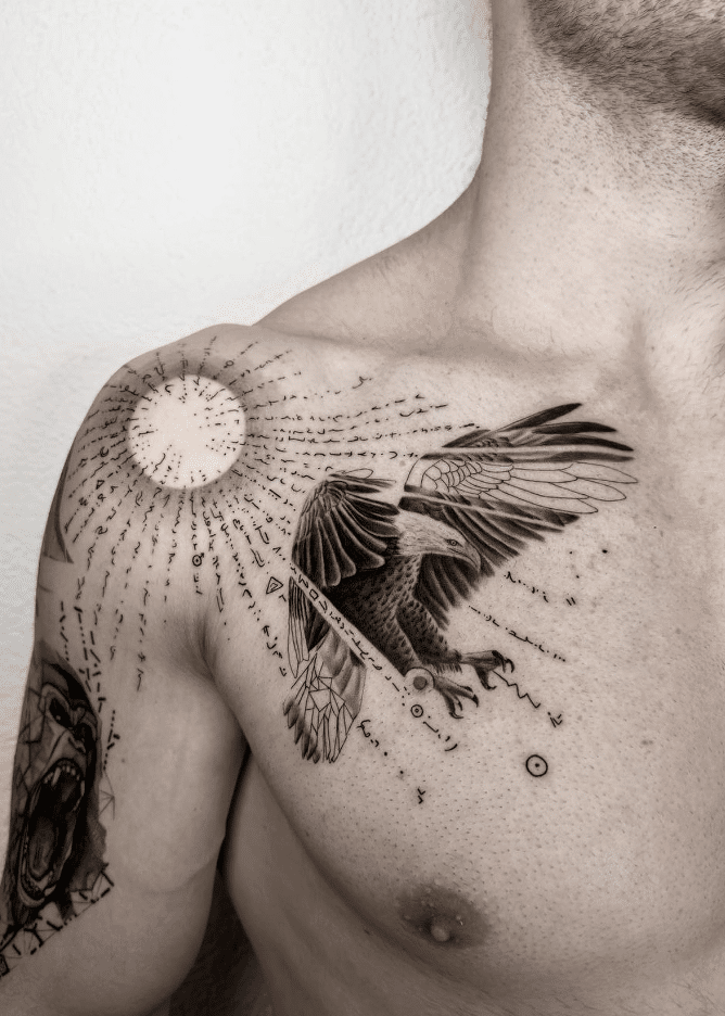 Eagle And Sun Tattoo