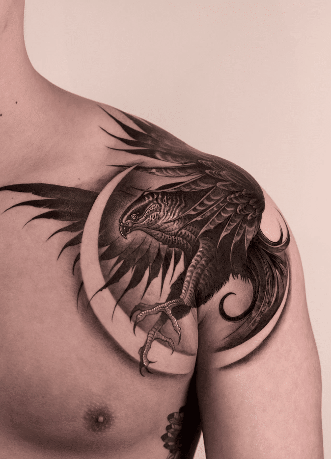 Falcon Shoulder Tattoo