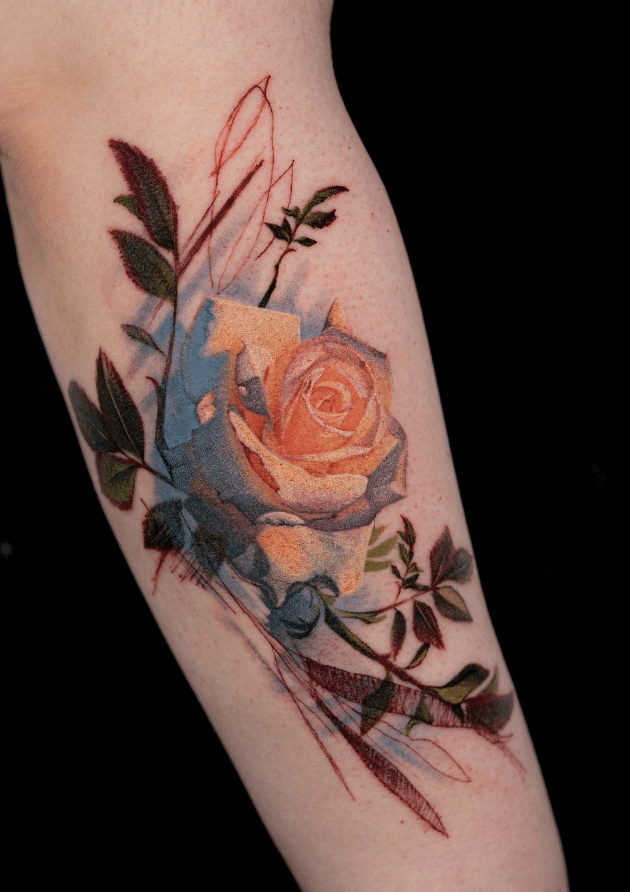Floral Tattoo On Forearm
