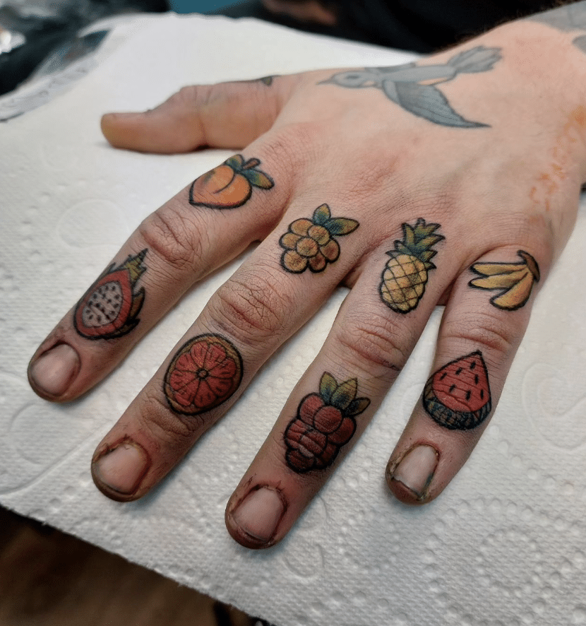 Fruit Finger Tattoo