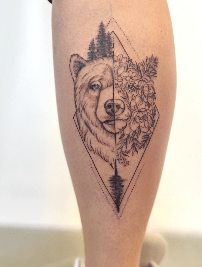 Geometric Bear Tattoo