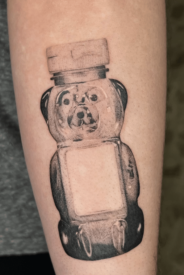 Honey Bottle Bear Tattoo