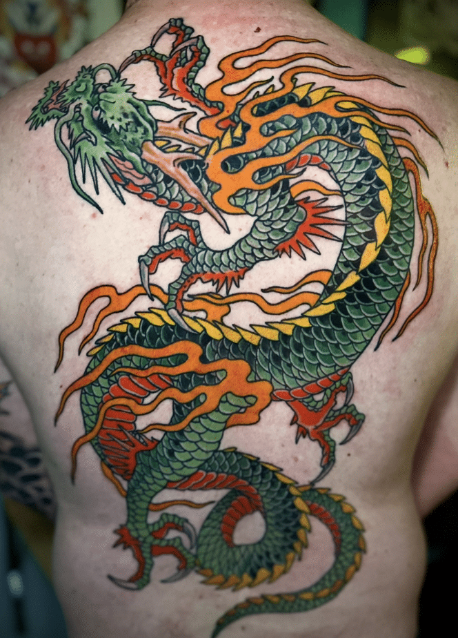Japanese Green Dragon Tattoo