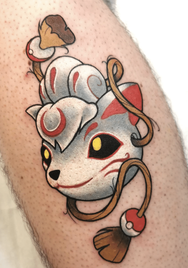 Kitsune Mask Pokemon Tattoo