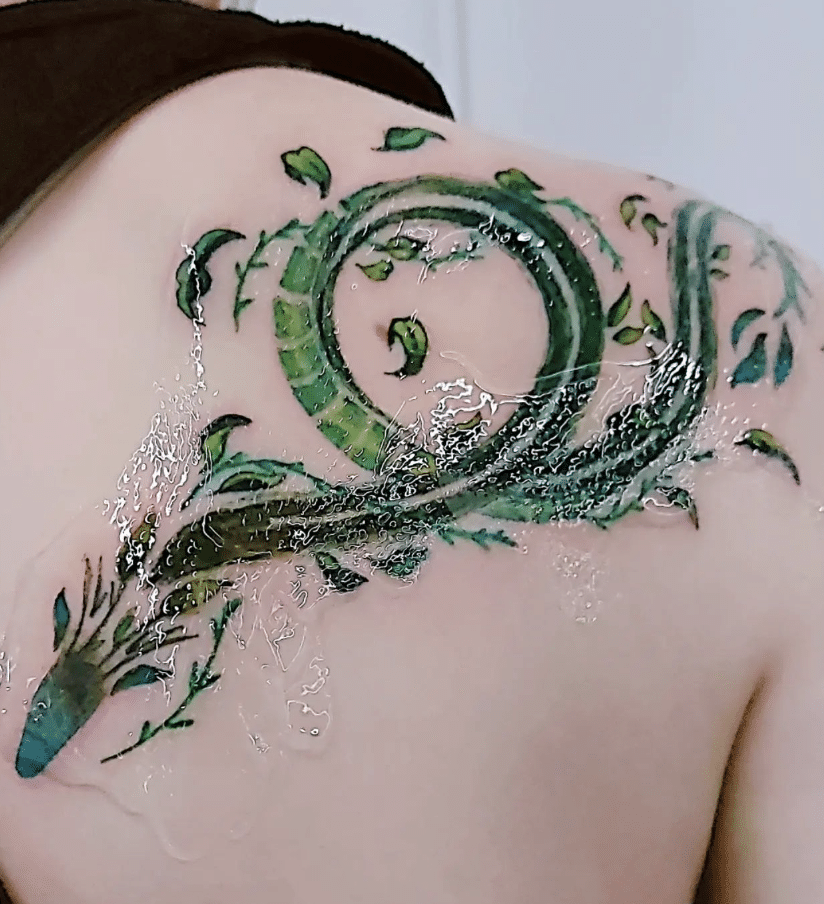 Nature Green Dragon Tattoo