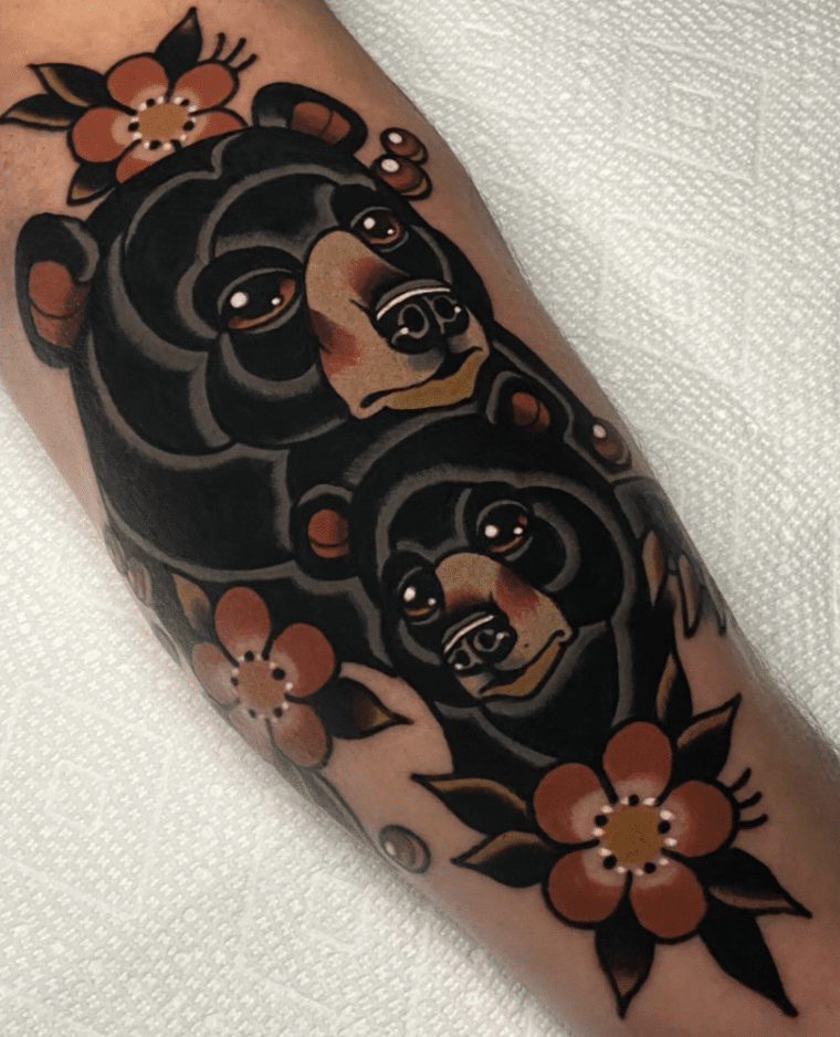 Neo-Traditional Bear Tattoo