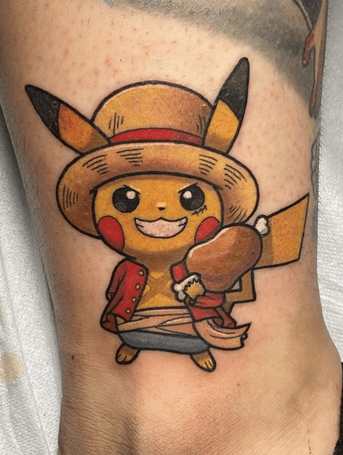 One Piece X Pokemon Tattoo