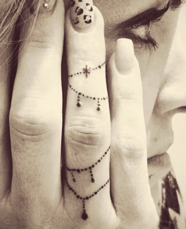 Ornamental Finger Tattoo