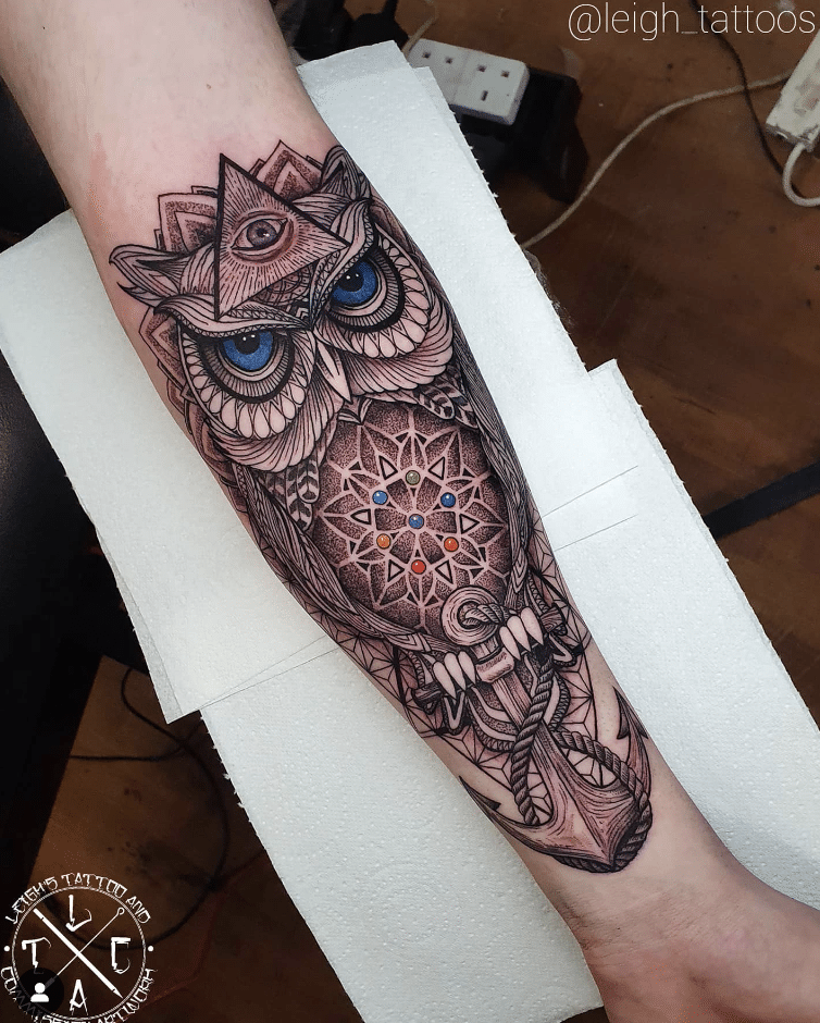 Owl Tattoo On Forearm