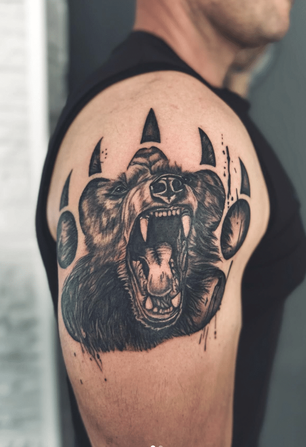Paw Print Bear Tattoo