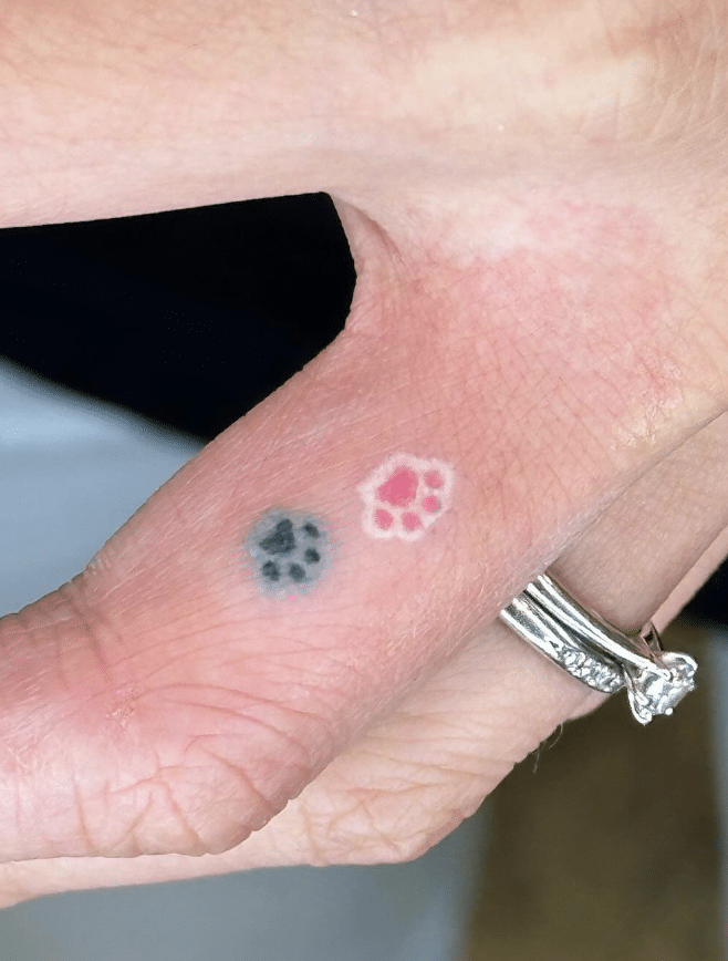 Paw Print Finger Tattoo